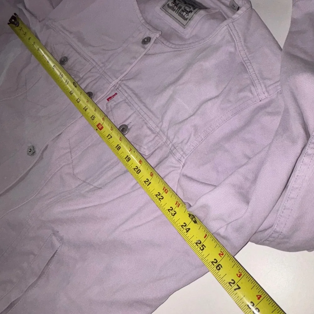 Levi's Women's 3X Lavender Dip Collarless Trucker Jacket Purple Denim Cotton